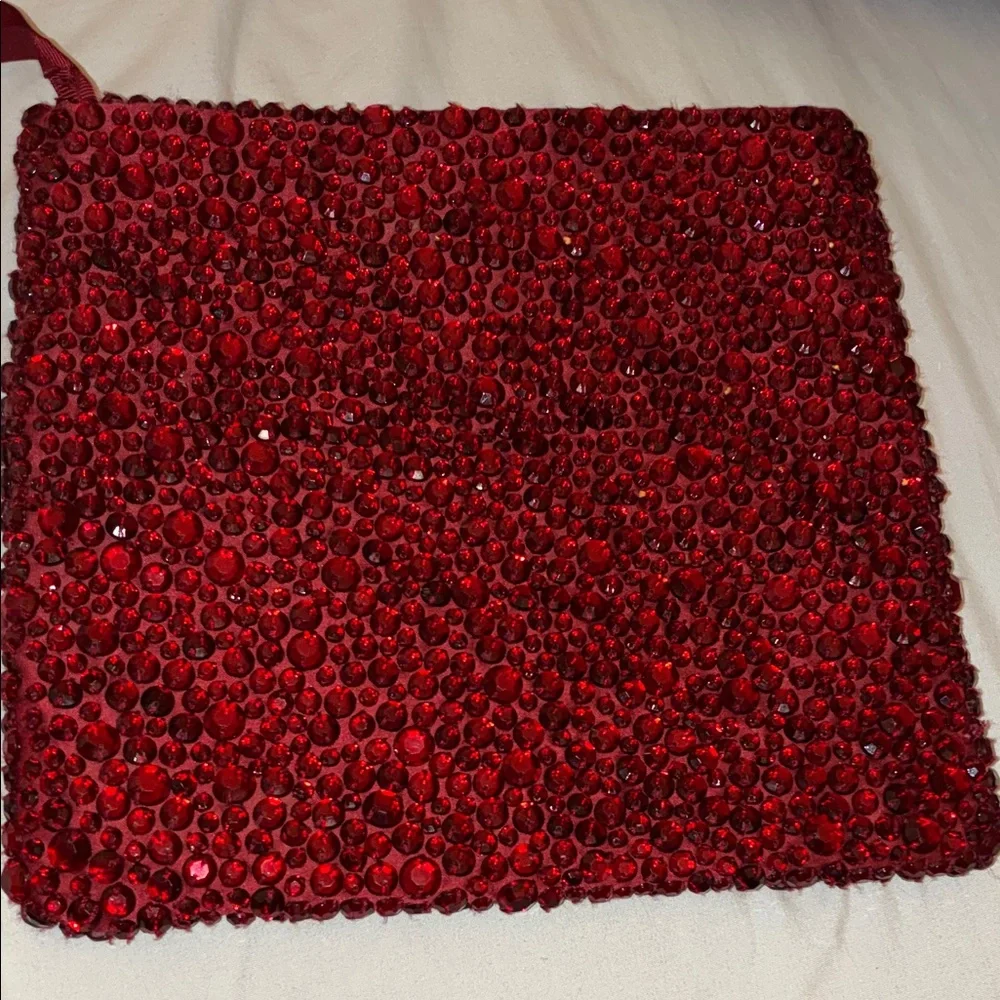 Banana Republic‎ Red Jeweled Clutch Wristlet